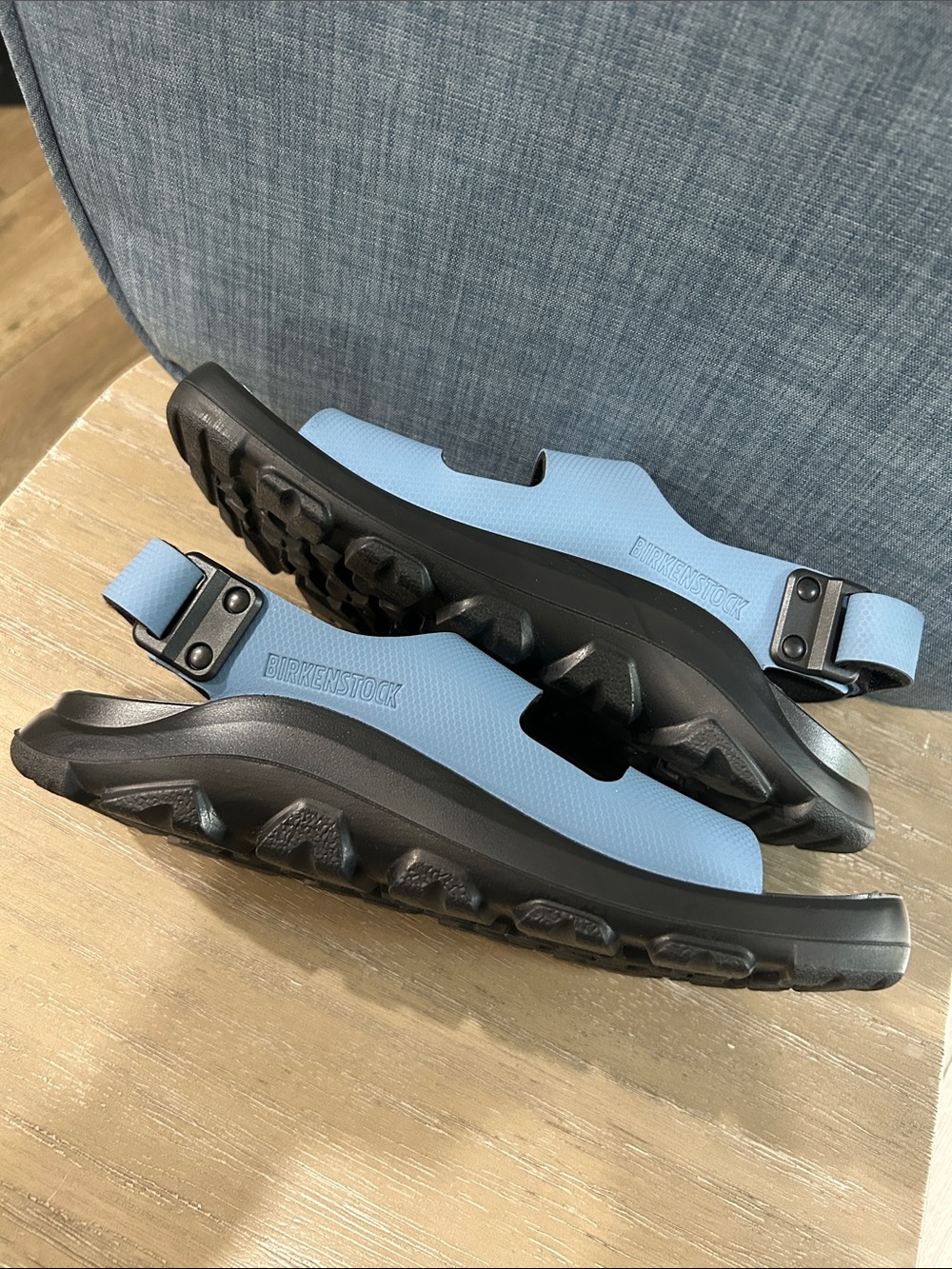 Birkenstock Blue and Black Two-Strap Sandals - Picture 7 of 8
